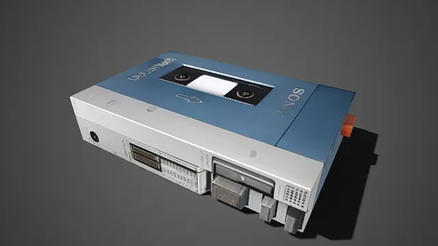 索尼品牌  复古  磁带随身听  耳机插孔  调节拨杆  便携播放器  音乐设备