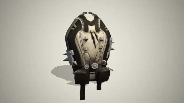 黑色和米白色拼接的背包有尖刺装饰