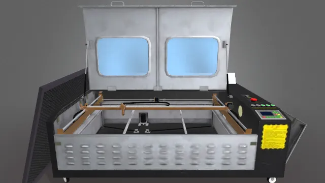 CO2激光雕刻切割机工业机器模型