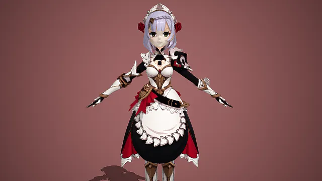 诺艾尔_  原神角色模型 3D卡通二次元游戏素材