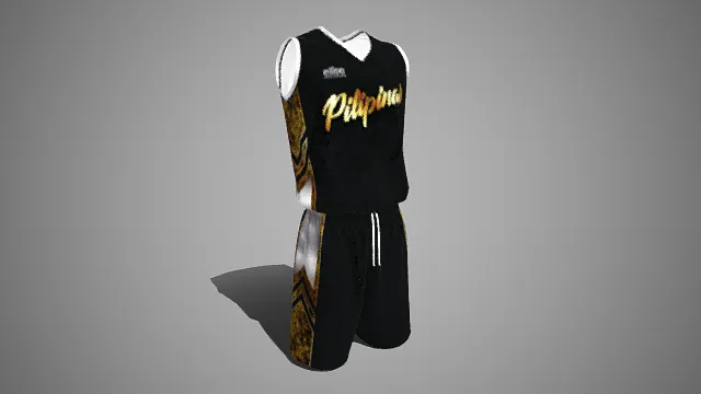 菲律宾队主题  篮球运动套装  金色渐变  豹纹纹理装饰  运动装备  时尚感