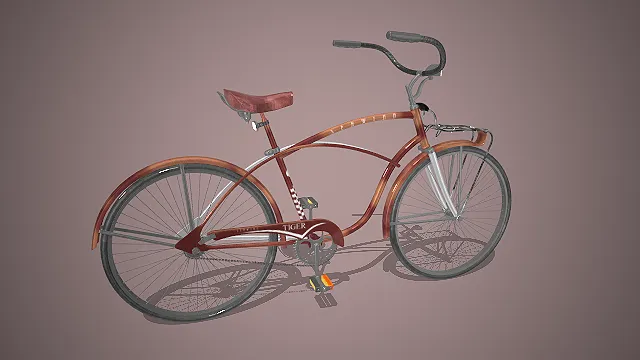 复古巡洋舰自行车  怀旧单车  美式经典单车  皮革纹理