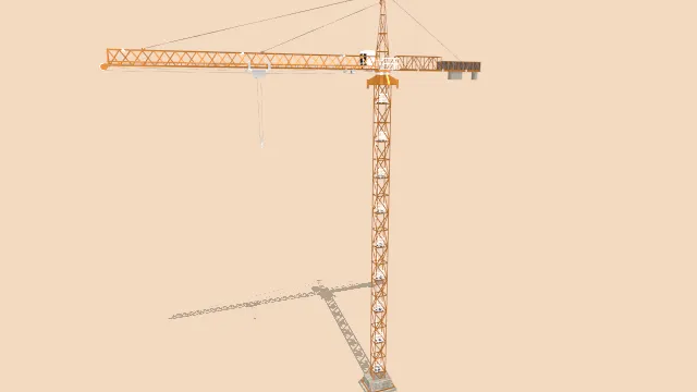3D模型塔式起重机建筑吊塔工地工具