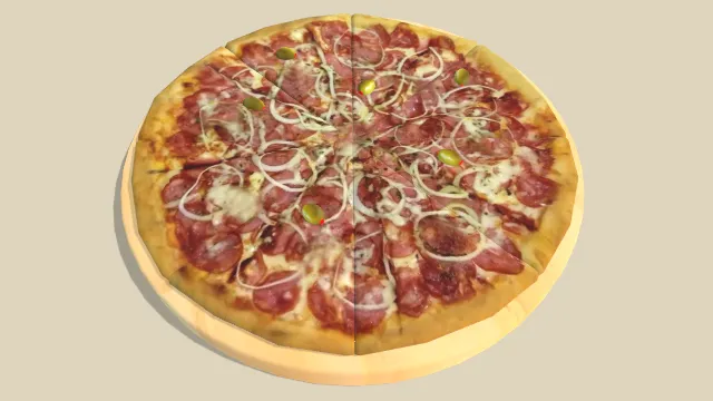 有香肠豆芽的披萨饼食物