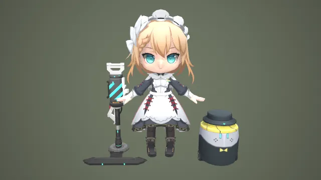 女仆  3d模型 手办 pbr模型 