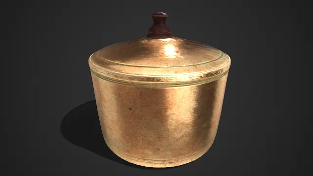 黄铜材质  带盖储物罐  精致  深棕色木质钮盖  家居陈设  典雅的复古美学