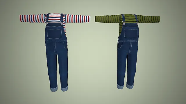 背带裤  条纹内搭  日常穿搭  休闲风  牛仔