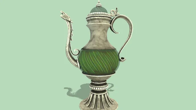 复古欧洲中世纪酒壶模型道具