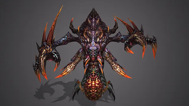 瘴气妖窟幻彩毒棘魔蜈蚣模型