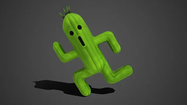 拟人化  奔跑仙人掌  萌系  表情夸张  卡通  植物  角色模型