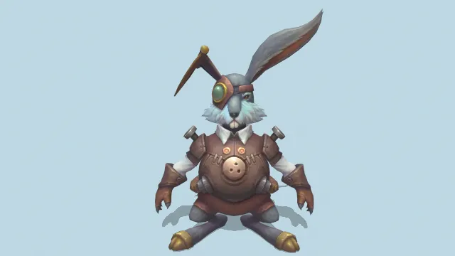 蒸汽朋克兔机械装备机器兔模型