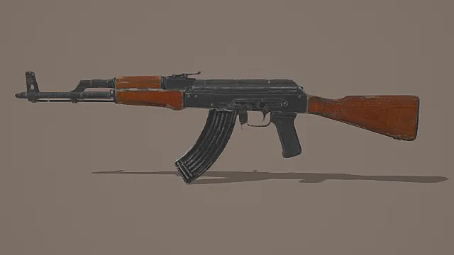 复古军事风经典AK-47步枪3D模型