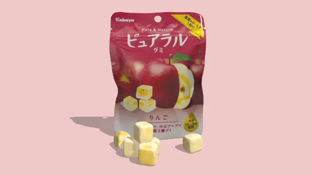 日本苹果味道的糖果块食物