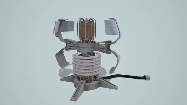 3D卡通风格科幻装置模型，创意设计（3D设备、卡通风格、科幻机械风，装置设计主题）