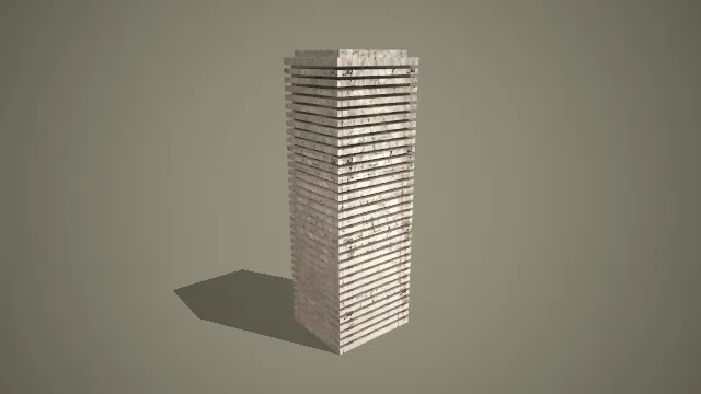 层叠式石质镂空高层现代建筑 3D 模型