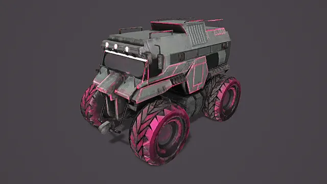 赛博废土风格霓虹巨兽卡车模型