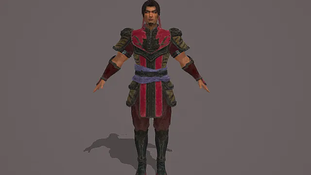 国风武将风格男性角色模型