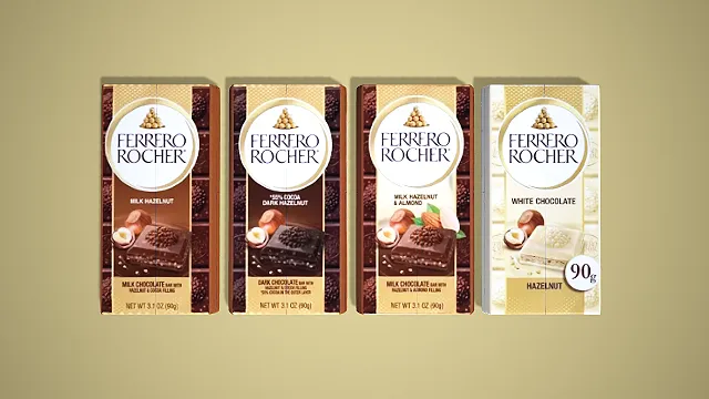 卡通风格四款费列罗排块巧克力组合 3D 低多边形零食场景装饰模型