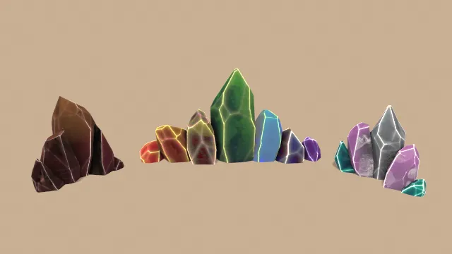 彩色水晶石头矿物