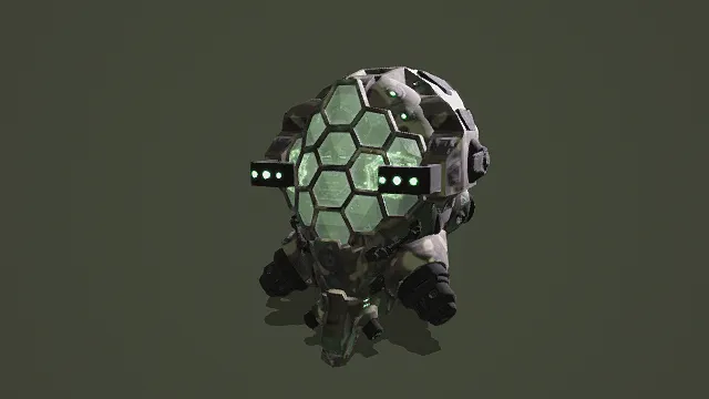 3D卡通风格科幻头盔模型，创意设计（3D头盔、卡通风格、未来科技风，科幻设计主题）