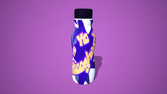 潮流紫白撞色 YO YO 趣味酸奶瓶 3D 场景装饰模型