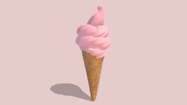 粉色冰淇淋甜筒甜点