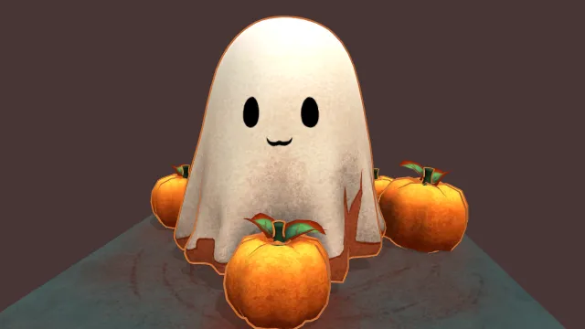 万圣节幽灵  南瓜主题场景  软萌治愈风  卡通渲染