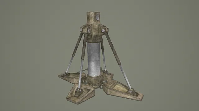 废土支撑风三脚架液压支柱3D模型