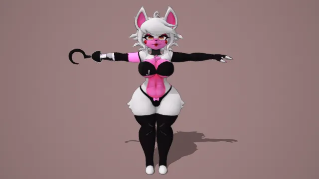 3D卡通风拟人猫娘角色模型，创意设计（3D拟人猫娘、卡通风格、奇幻主题、性感炫酷、拟人元素）