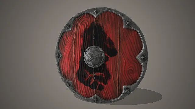 维京圆盾  北欧奇幻道具  战斗防御  做旧木质纹理