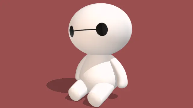 卡通风格化可爱机器人模型