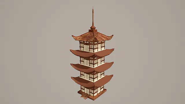 中式塔    古建筑塔3D建模
