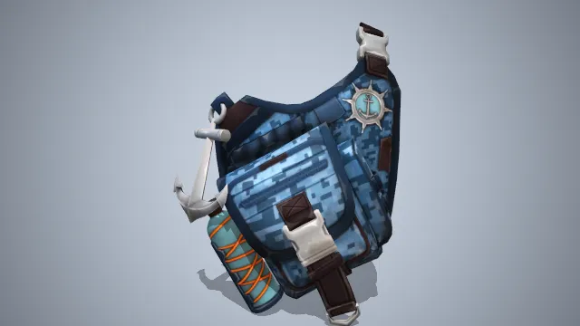 蓝色迷彩斜跨包绿色水杯