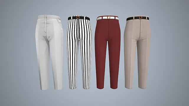 高腰烟管裤  腰带设计  极简百搭  职场通勤风