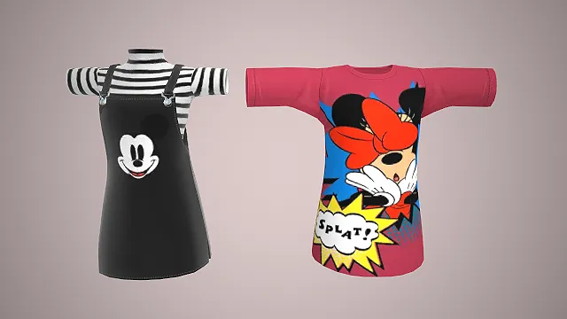 米奇米妮联名款  休闲服装模型  卡通动漫风  换装素材