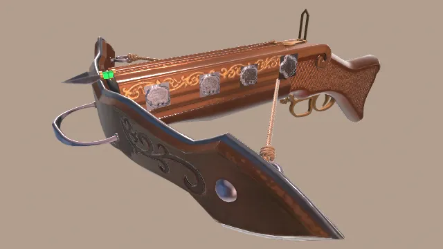 风格化弩箭模型发射动画武器道具