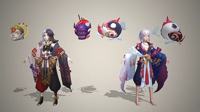 福娃式神  和风妖系  二次元角色  阴阳锦鲤