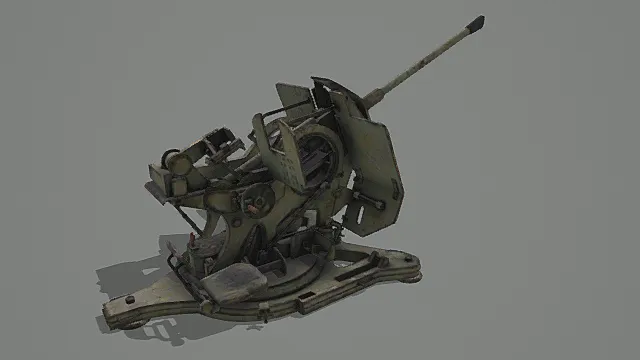 二战德军Flakvierling 38四联防空炮3D模型