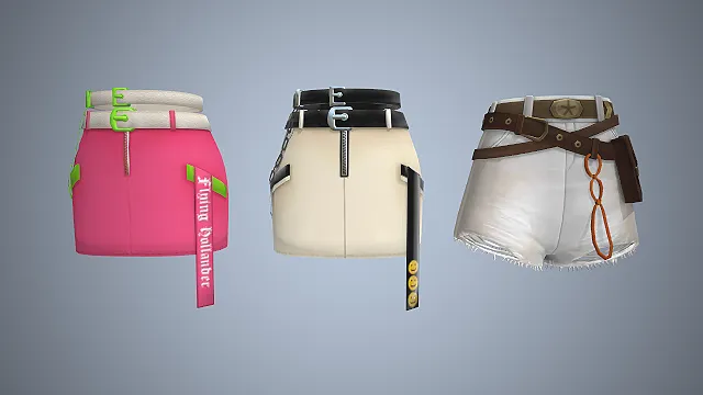 潮流下装  机能风  多腰带设计  个性织带