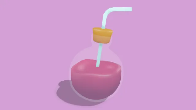 小女巫瓦杜多果汁药水玻璃瓶饮品吸管