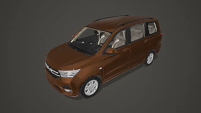 写实橙色家用 MPV 模型 