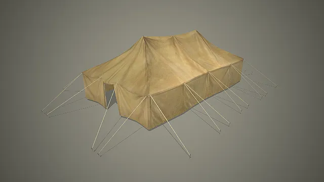 军用帆布帐篷  米色做旧帆布  野外营地道具  军用装备