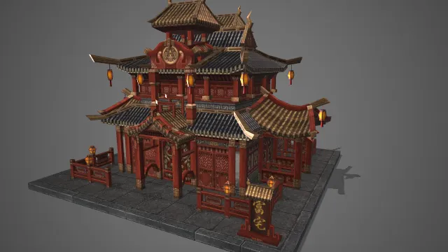 富宅 古风建筑 古风模型 建筑模型