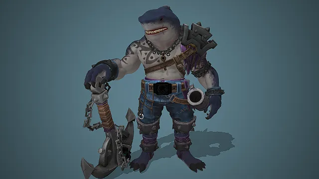 鲨鱼人战士  金属护具  海盗航海  奇幻游戏