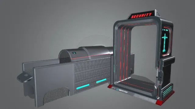 未来科技风格的安全X光3D模型