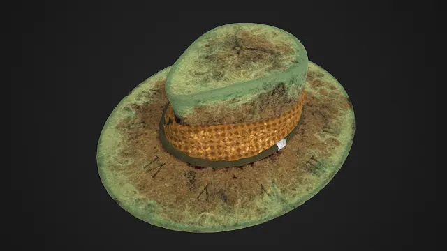 复古  做旧风格  宽檐帽  苔藓绿  斑驳  怀旧