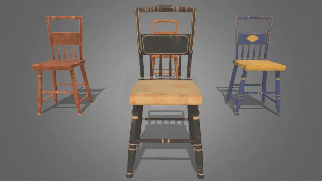 1800年代木制椅子复古家具不同花纹装饰