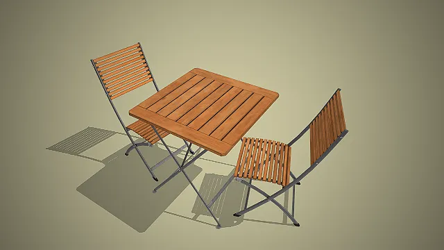 折叠户外桌椅  金属折叠支架  庭院家具  方形桌面