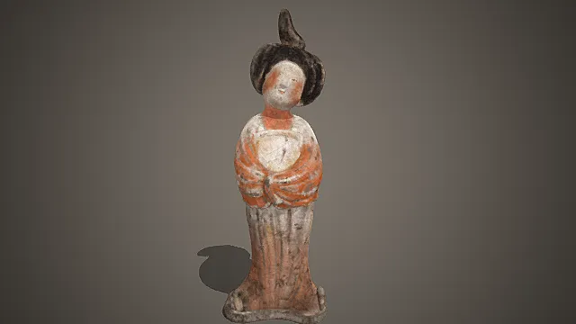 国风唐韵风格彩绘仕女俑摆件 3D 模型