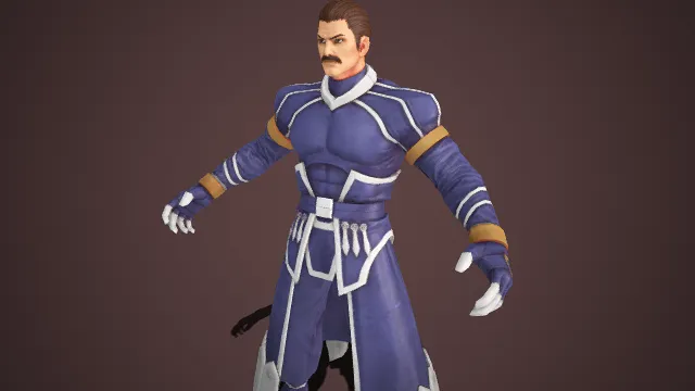 武道  宗师风格  八字胡  紫白撞色  传统武道服  沉稳调性  金边护腕  纹章装饰